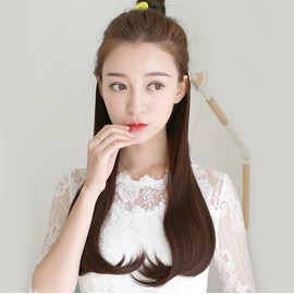 YJINCO YJWJ001-dbrn60 Long Curly Hair Extensions Point Wigs, Hair Extensions, Clips, Heat Resistant, 5 Pieces, Includes Clip for Fixing, 15.7 / 19.7 / 23.6 inches (40/50/60 cm)