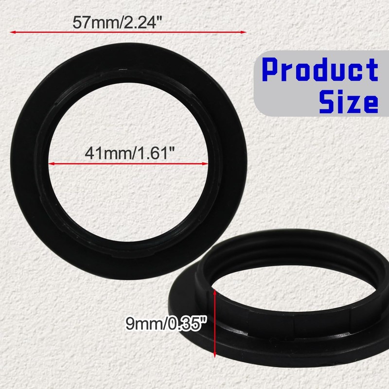Bonsicoky 2 PCS Lamp Shade Collar Rings - E27 Light