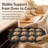 2 Pack Silicone Muffin Pans for Baking, 12-Cup Muffin Tin