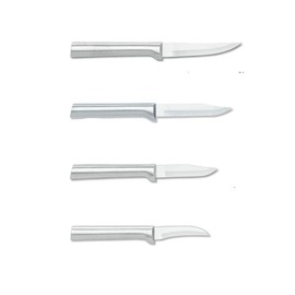 Rada Cutlery 4-Piece Granny, Peeling, Regular, and Heavy Duty Paring Knife Set, Silver Handles