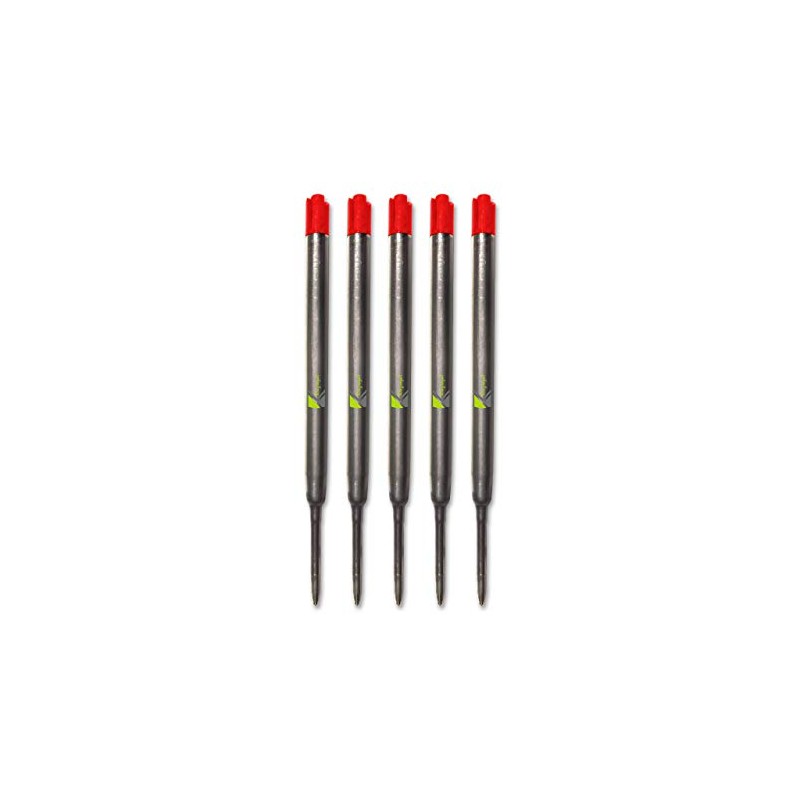 5 x Red Quality Refills for Parker Ballpoint Medium Point