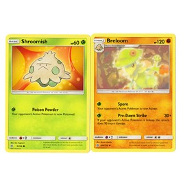 Evolution Card Set - Breloom - 108/236 - Sun Moon Unified Minds - 2 Card Lot