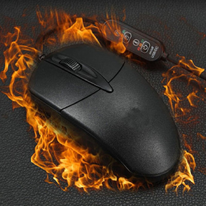 Heated Mouse Temperature Adjustable Timing 1600DPI USB Plug in Heat