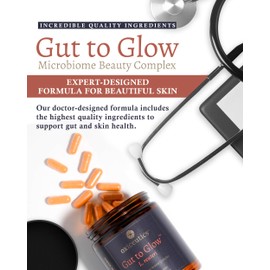 Oxiceutics Gut to Glow l reuteri probiotics by Author Dr. William Davis. Supports Gut-Skin-Axis with Marine Collagen & Hyaluronic Acid -Dr. formulated probiotics for Women