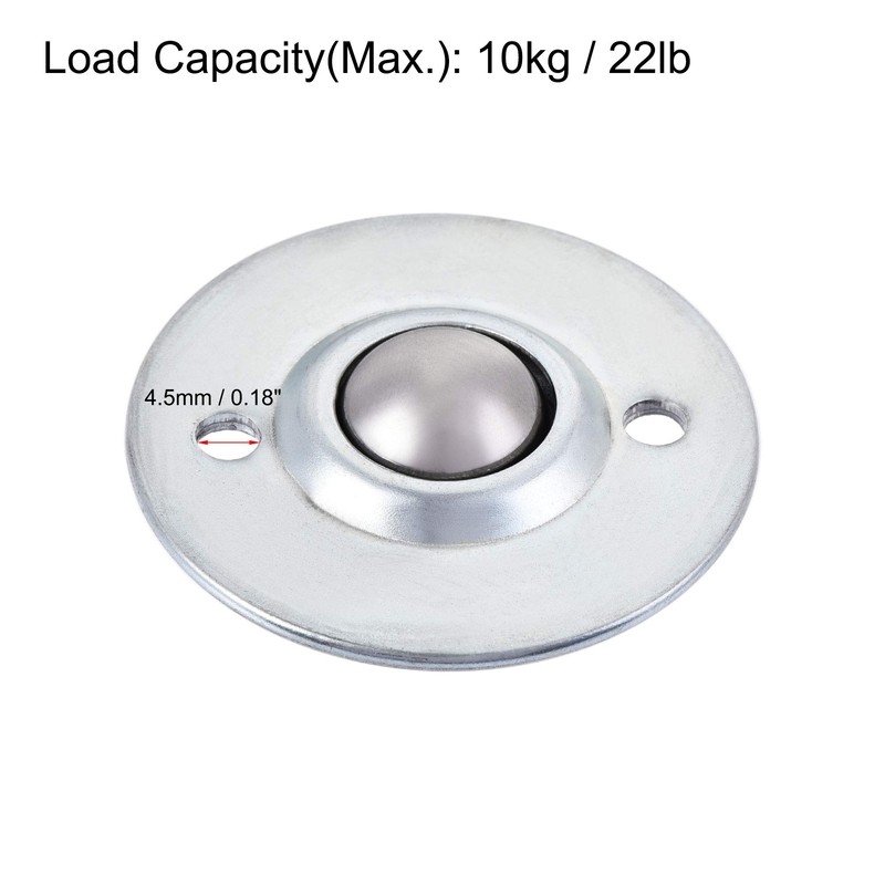 sourcing map Ball Transfer Bearing Unit 16mm 22Lbs Carbon Steel