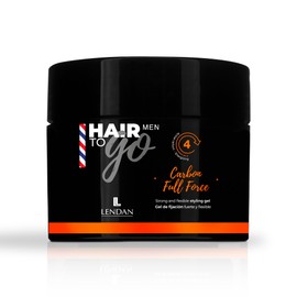 Lendan - Hair Styling Gel - Hair To Go Men Carbon Full Force - 200 ml - with Activated Charcoal - Strong and Flexible Hold - Wet Look - Long-Lasting - Hair Care