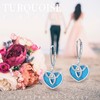 Turquoise Earrings 925 Sterling Silver Turquoise Earrings Heart Turquoise Drop