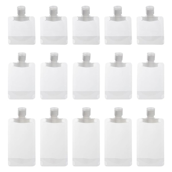 15 Pack Clear Plastic Dispenser Bottles Portable Refillable Cosmetic Bag