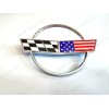AUTO 2PC Chrome Front & Rear Gas Lid Blue Cross