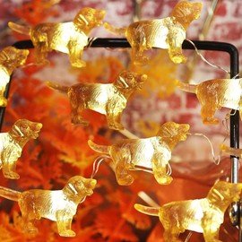 enlaceray Solar String Lights Labrador Outdoor Waterproof Decorative Lights Dog Fairy Solar Lights for Outside Garden Décor Balcony Patio Thanksgiving Christmas Fairy Lights 40LED 14ft