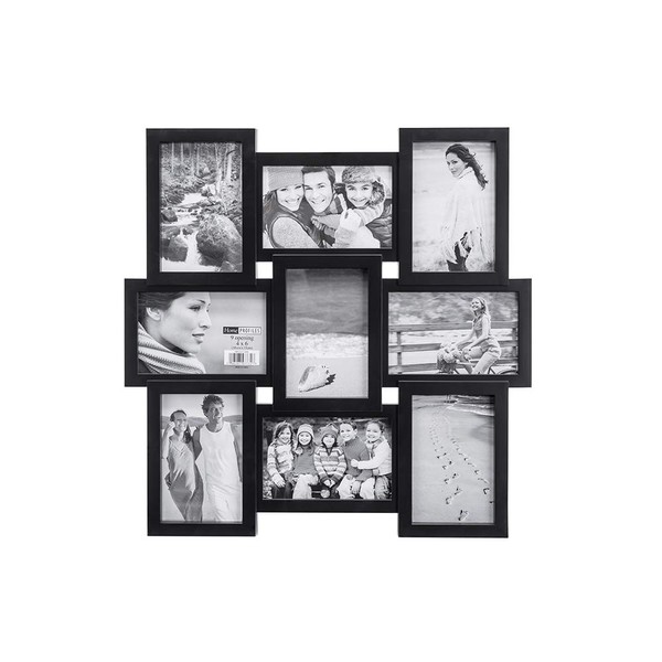 Malden 4x6 9-Opening Collage Picture Frame - Displays Nine 4x6 Pictures - Black