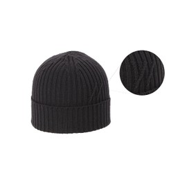 WOOLIFE Knitted Beanie Power Merino Extra Fine Men's Women's Cap Winter Hat Unisex, black