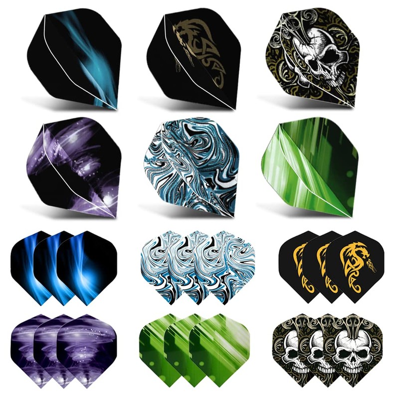 Chyaya Darts,18 Pcs Dart Flights Standard Shape Dartset Feather Replacement