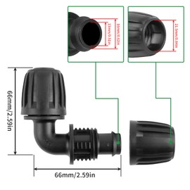 Hydrogarden Micro Drip System L-piece 1/2"(13mm) Pipe Connector for Changing Direction of 13mm Installation Pipe, Tool-free Installation, Reusable (10pcs Elbow)