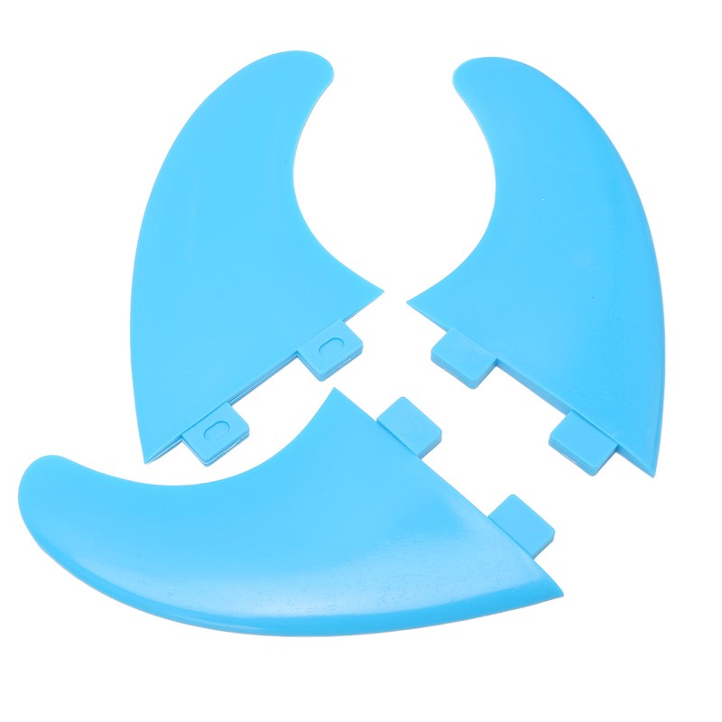 3Pcs Surfboard Fins Nylon Plastic Blue Thruster Fin Surfing Board