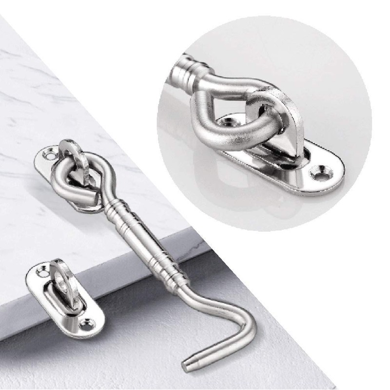 BuxiuGK 2 Piece Heavy Duty Cabin Hook Eye Door Latch