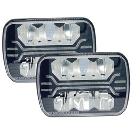 GAMA LED Headlights Rectangle Headlight with DRL 100W H6054 H5054 High Low Beam Headlamp Sealed for Truck Jeep Wrangler YJ XJ H6054LL 69822 6052 6053