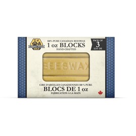 Dutchman’s Gold Canadian Yellow Beeswax Block - Pack of 3 (1 oz Each) - Cosmetic-Grade Natural Beeswax for Candle Making, Soap, Crafts, Beauty - Pure Beeswax Bars - Safe and Easy to Melt