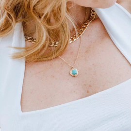 Unbranded Stainless Steel Paperclip Chain Necklace with Gold Love Charms