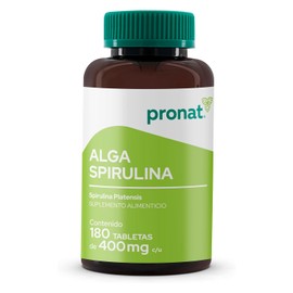 PRONAT | Alga Spirulina 100% Pura, Suplemento Alimenticio, 180 tabletas de 400 mg