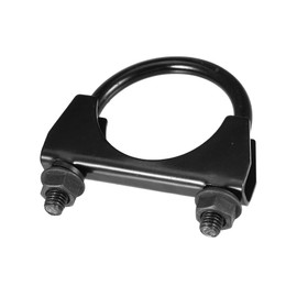 Partuto 1 x 2.01 inch universal car U-bolt exhaust clamp, stainless steel, black