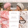 2Pzs Gorro de Ducha Grande Reutilizable de Doble Capa Impermeable