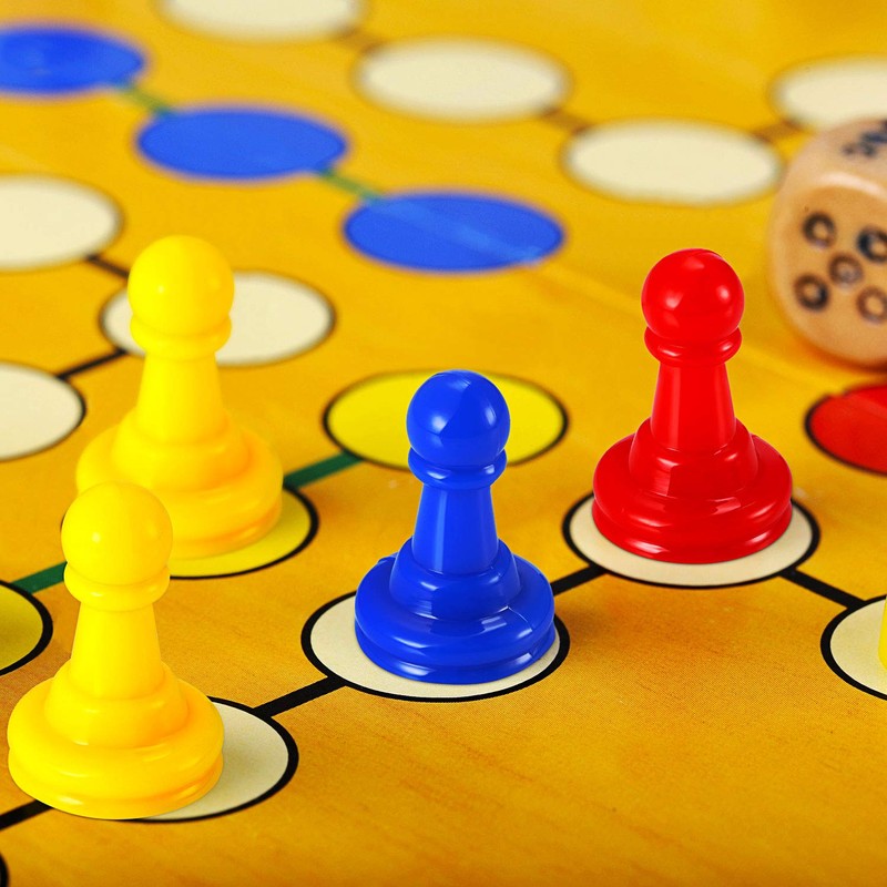 Gejoy 128 Pcs Board Game Pieces Multicolor Plastic Pawns Game