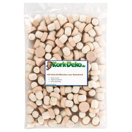 Handle Corks with Wooden Handle 19.5 mm | Wooden Handle Corks | 100% Natural Cork | For Gin, Spirits, Oils and Juice | Natural Cork from Portugal | Handle Size 29 x 12 mm (Pack of 100)