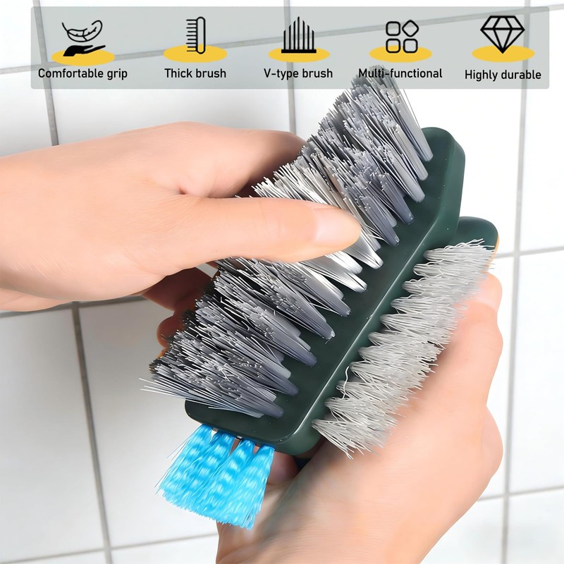 4 in 1 Scrape Brush with Rubber Squeegee, Shower Cleaning