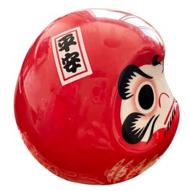 Ciieeo Japanese Daruma Doll Zen Statue Daruma Figurine Ceramic Bobble Doll Daruma Bodhidharma Japanese Decorations Red