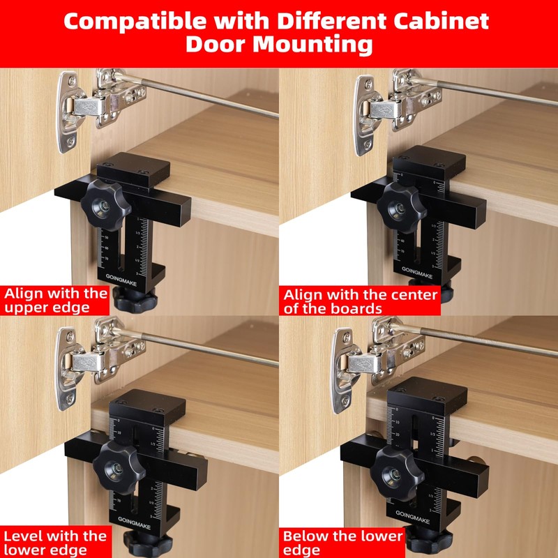 GOINGMAKE Cabinet Door Mounting Jig with Quick Edge Positioner,Adjustable Cabinet