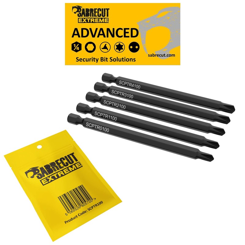 5 x SabreCut SCPTR100 Tri Wing TriWing Security Screwdriver Bits
