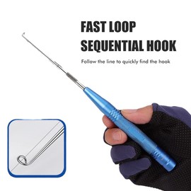 Greensen Fish Hook Remover Tool, 2Pcs Fishing Hook Quick Removal Device mit 360° Spiralnadel & Magnetischer Saugkraft für Süßwasser- und Salzwasser-Angler Blau Grau (Blau + Grau)