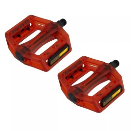 Fenix Translucent Resin Body FX-1X2 Pedals 9/16" Red