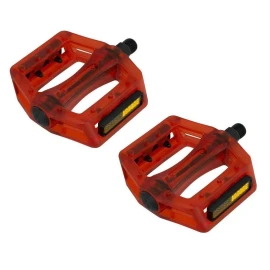 Fenix Translucent Resin Body FX-1X2 Pedals 9/16" Red
