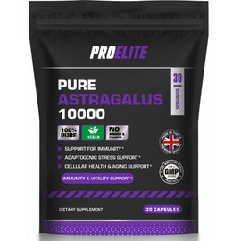 Pure Astragalus Root Vegan Capsules 20:1 Extract 500mg for Immunity Boost & Healthy Ageing | Gluten Free | GM Free | NO Fillers & Binders - Made in UK by PROELITE (30 Capsules)