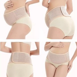BLOODYRIPPA Maternity Belly Band for Pregnant Women, Pregnancy Belly Support Band for Abdomen, Pelvic, Waist, & Back Pain, Adjustable Maternity Belt for All Stages of Pregnancy & Postpartum, Beige