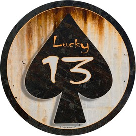 ProSticker 302 (One) 4" Phantom Series Lucky 13" Rat Rod Ace Black Spade Decal