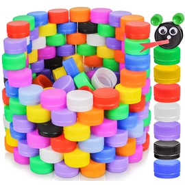 Motbach 200Pcs Plastic Bottle Caps for DIY Craft Environmental Protection and Development of Children’s Intelligence (Mixed Color)