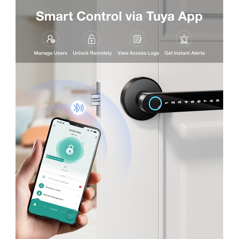 Smart Fingerprint Door Lock – 4-in-1 Keyless Entry with Fingerprint,