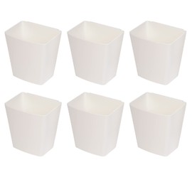 BOMKEE Hanging Cup Holder, 6 Pack Rolling Cart Accessories Hanging Storage Basket Pencil Holder Makeup Organizers Utility Cart Storage Bin Accessories (Hanging Cups-03-White)