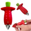 POFET 4 Pieces Strawberry Stem Remover Leaf Corer Handle Remover
