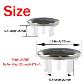 4 Pack Sink Overflow Covers Bathroom Kitchen Basin Trim Single Layer Ring Round Hole Caps Insert Spares for Home Shopping Malls Kitchen Bathroom (Silver)