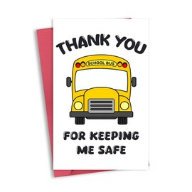 School Bus Driver Appreciation Gifts for Men Women School Bus Driver Thank You Appreciation Cards with Envelopes for Bus Driver Thank You for Keeping Me Safe Card for Bus Driver Gifts from Student
