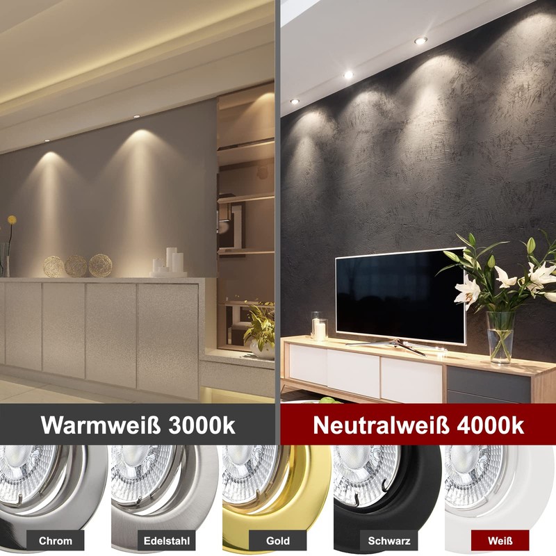 DECORA Recessed Ceiling Spotlight 230 V - Set Includes LED
