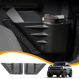 cartaoo Front Door Storage Pockets Box Cup Holder Organizer for 2021 2022 Ford Bronco 2/4 Door, Interior Accessories (Black 2PCS),(CT-Ford)