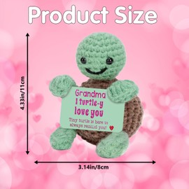 Kuppi Funny Positive Crochet Animals Turtle Gifts for Mom Unique Mother's Day Motivational Emotional Birthday Decor
