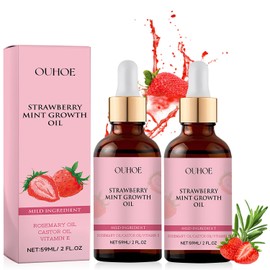 KLIFE 2PCS Strawberry Mint Hair Growth Oil - Natural Essential Oil for Thin, Dry, Damaged Hair