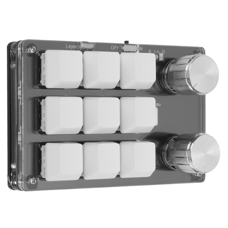 Wireless Programmable Shortcut Keyboard USB Bluetooth Dual Mode 9 Keys