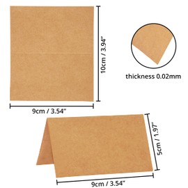 BELLE VOUS Pack of 200 Kraft Paper Cards - Table Name Badges Wedding Place Cards 9 x 10 cm - Rustic Brown Place Cards - Perfect for Parties, Seating, Restaurants & Wedding Place Cards